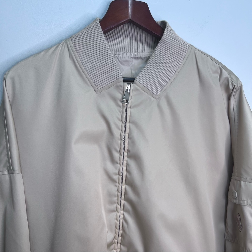 Moncler Peplum Baldah Bomber Jacket Size 5= XXL Lightweight Basic Minimalist - Picture 4 of 16